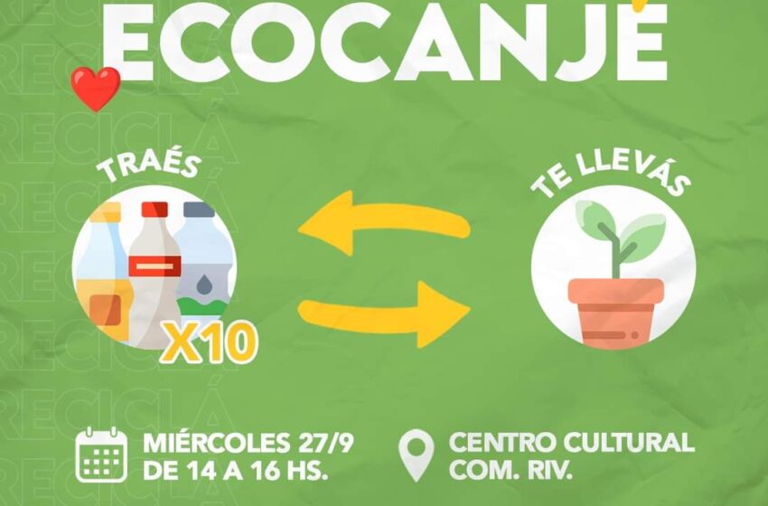  Ecocanje: Este miércoles se concretará una nueva jornada de intercambio de residuos por plantas