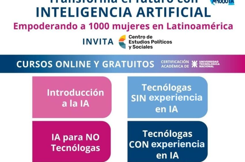  El Gobierno Provincial invita a participar del programa “Mil Mujeres IA”