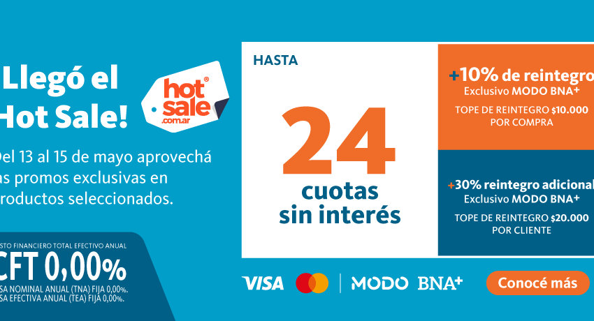  «Hot Sale» del BNA: tecnología, viajes, electrodomésticos y más, con descuentos exclusivos y hasta en 24 cuotas sin interés