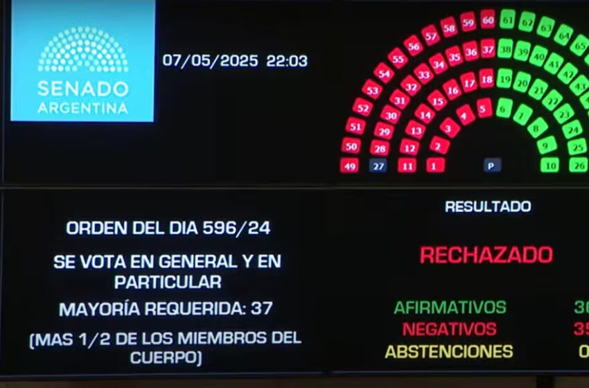  En un final inesperado, el Senado rechazó el proyecto de ficha limpia