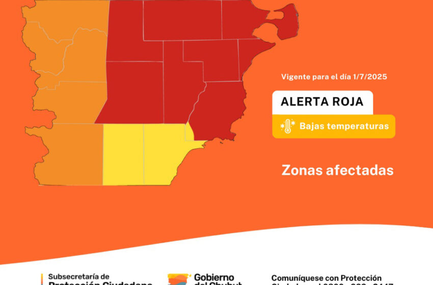  Suspensión de clases por alerta roja en cinco regiones educativas del Chubut