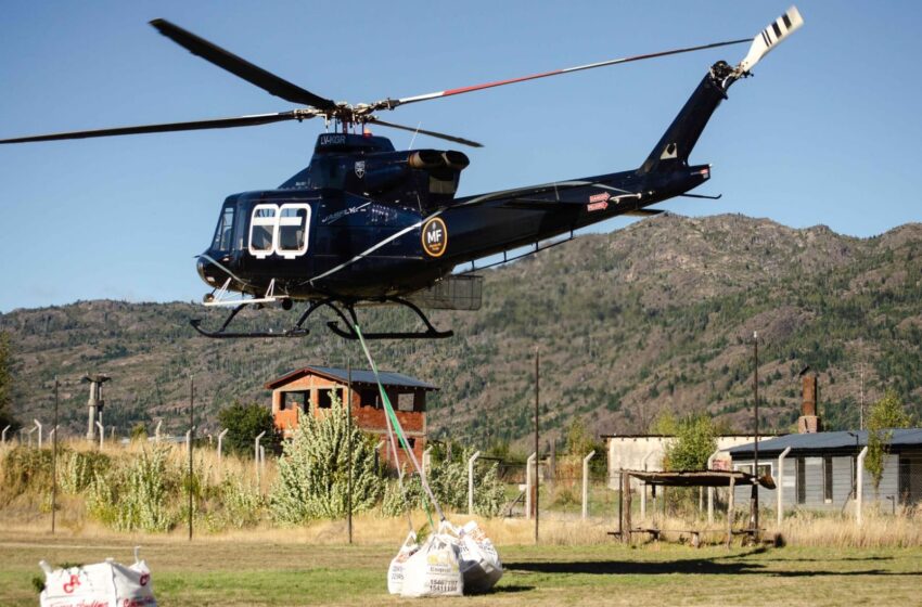  Hito en la restauración de bosque nativo: Chubut concretó el primer operativo aéreo de transporte masivo de plantines